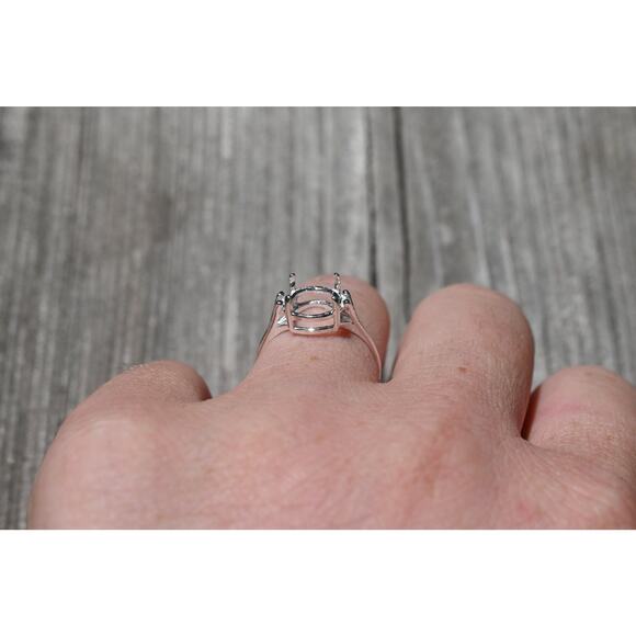 8x10mm, oval 1pcs ring setting three stone ring band without stone blank ring - Picture 3 of 6